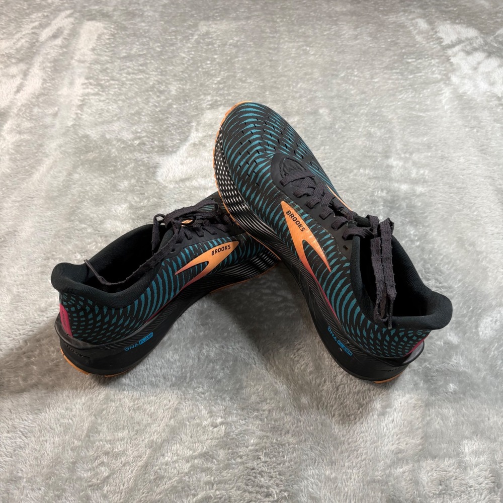 Brooks Hyperion Tempo Womens 7.5 Black Teal Orange DNA Flash Running Shoes
